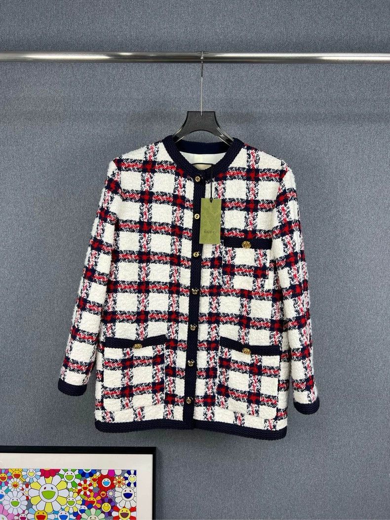 Gucci Gucci Tweed coat with plaid 2503-Nextarrow Size S / US 4 / IT 40 - 1 Thumbnail