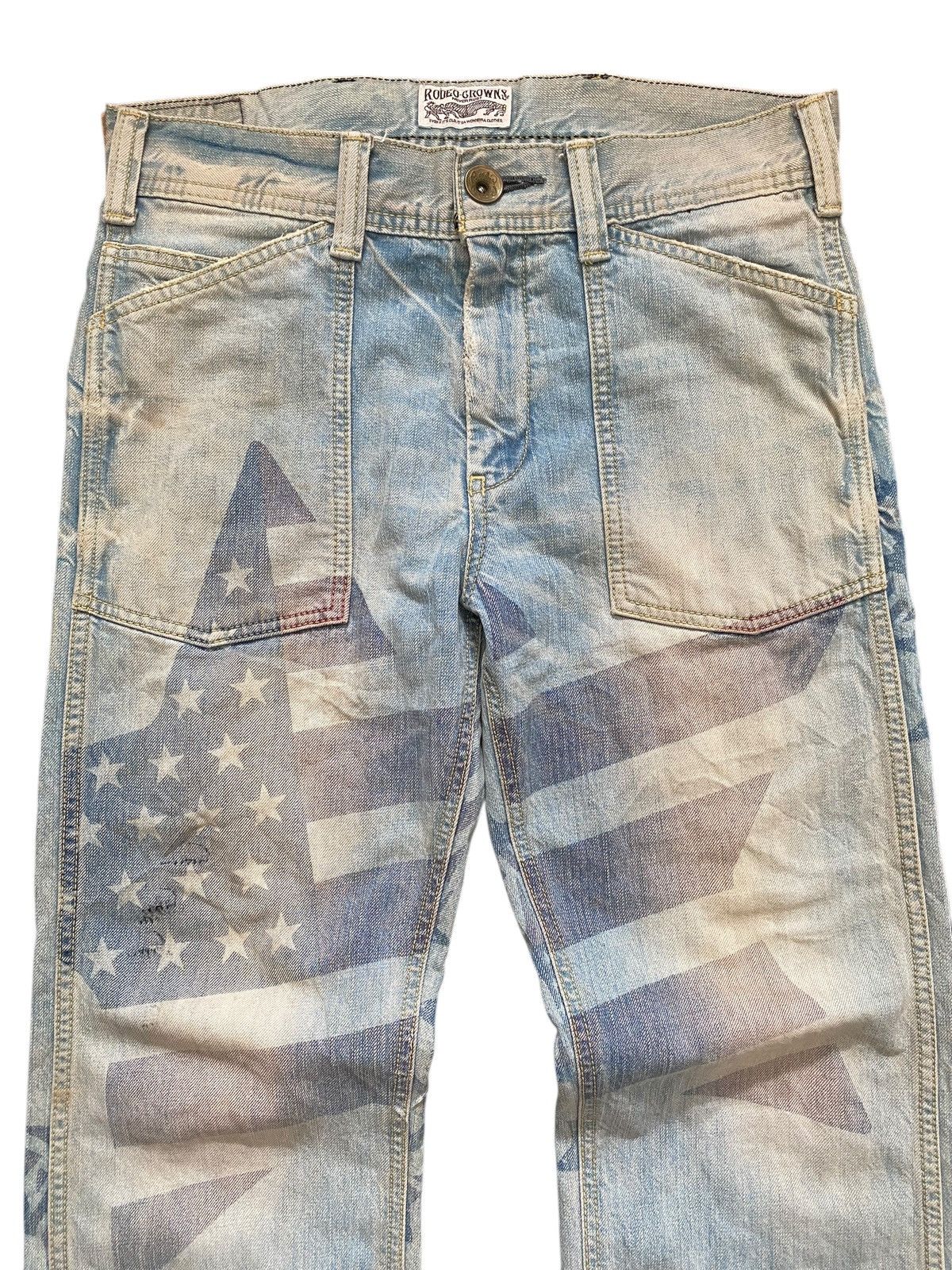 Japanese Brand Rodeo Crowns Printed American Flag Denim Size US 32 / EU 48 - 4 Thumbnail