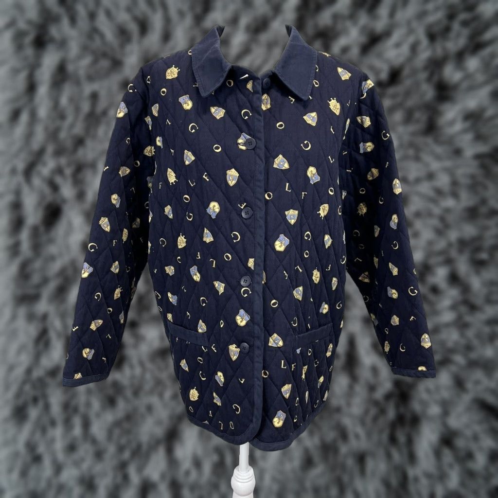Vintage Vintage Susan Bristol Quilted Golf Jacket Sz L Navy Blue Grandma Preppy Golf Style Basic Jacket Women Fall Spring Winter Casual VGUC Size L / US 10 / IT 46 - 1 Thumbnail