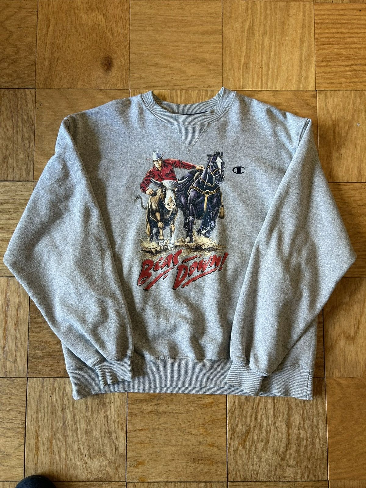 Champion Vintage Y2K “Bear Down” Champion Gray Sweatshirt Size US L / EU 52-54 / 3 - 1 Thumbnail