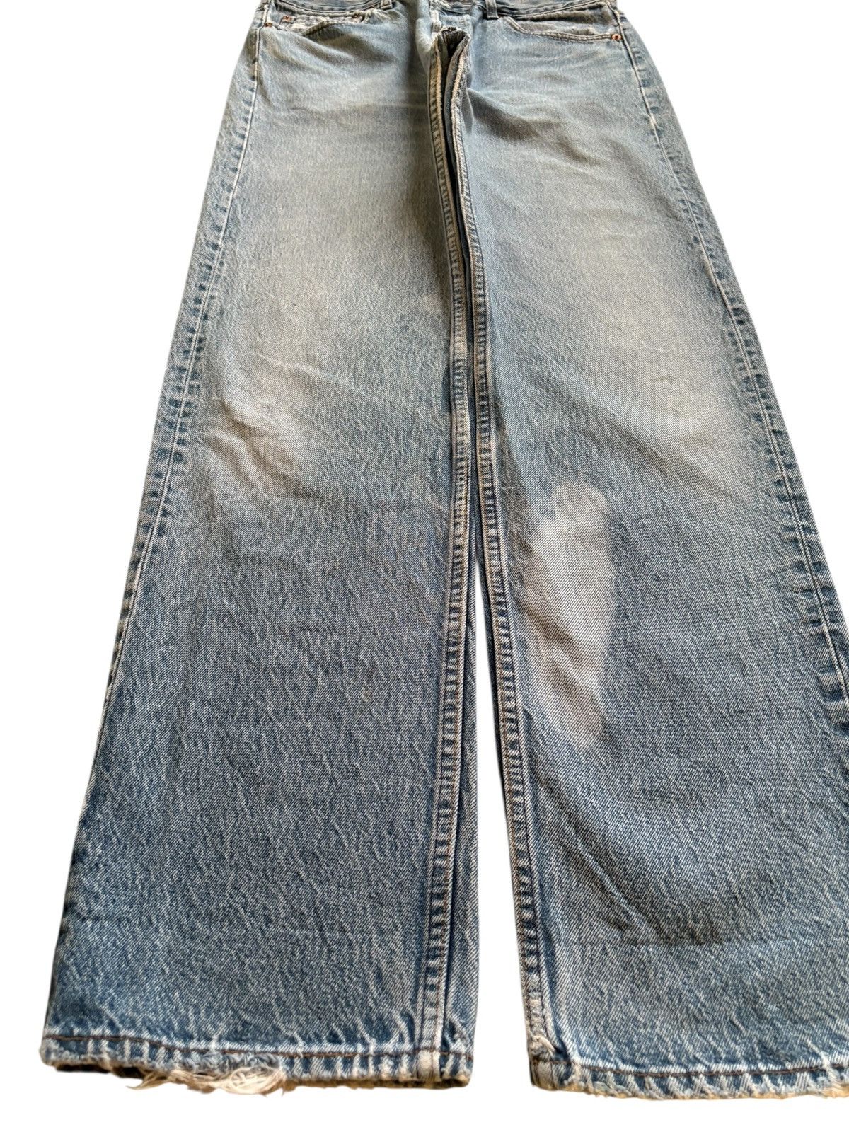 LVC × Levi's × Levi's Vintage Clothing Vintage 90s Levis Blue Wash Distressed Ripped Loose Jeans Size US 33 - 6 Thumbnail