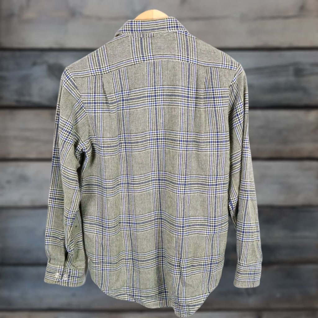 Sears VINTAGE Sears Flannel Shirt Men's Medium Green Blue Houndstooth 80s 70s Wool Blend Size US M / EU 48-50 / 2 - 1 Thumbnail
