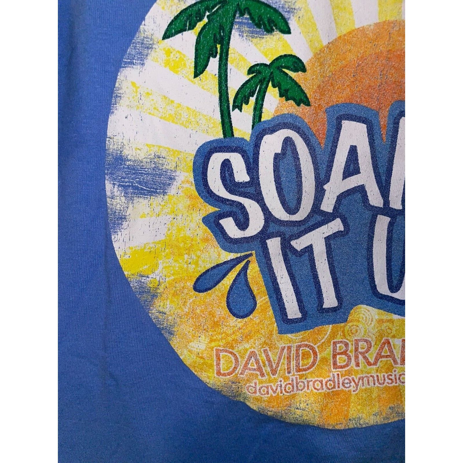 Gildan David Bradley Shirt Soak It Up Music Tour Concert Ringer Tee Size US L / EU 52-54 / 3 - 3 Thumbnail