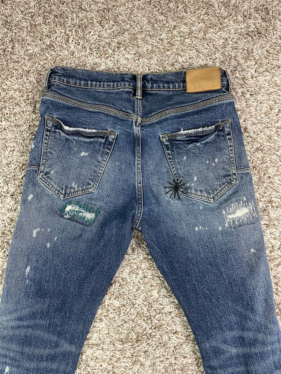 Purple Brand Purple Brand Extreme Worn Zigzag Repair Jeans Size US 31 - 17 Thumbnail