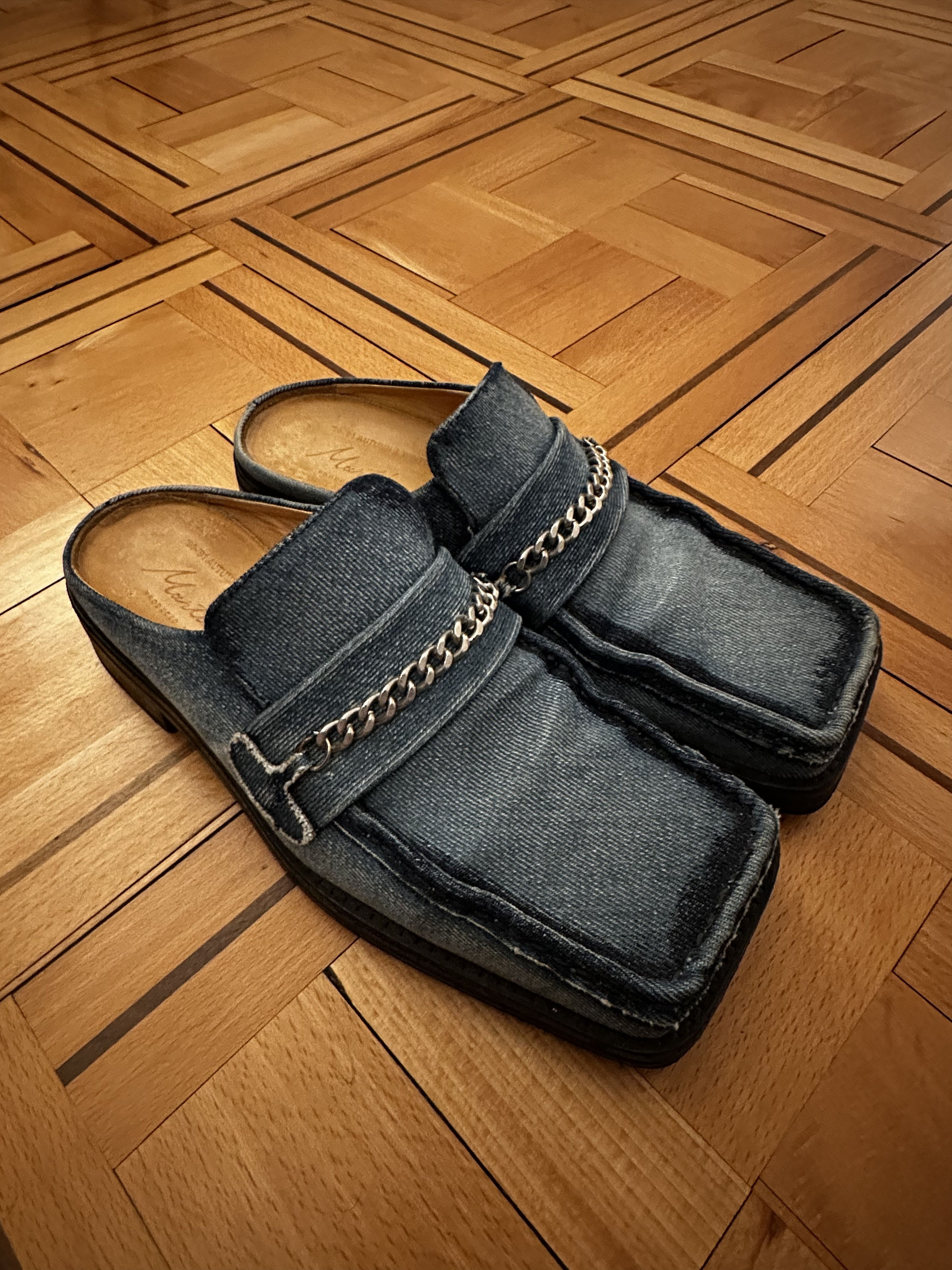 Martine Rose Square Toe Loafer Mule M - Blue Denim Size US 6.5 / EU 39-40 - 3 Thumbnail