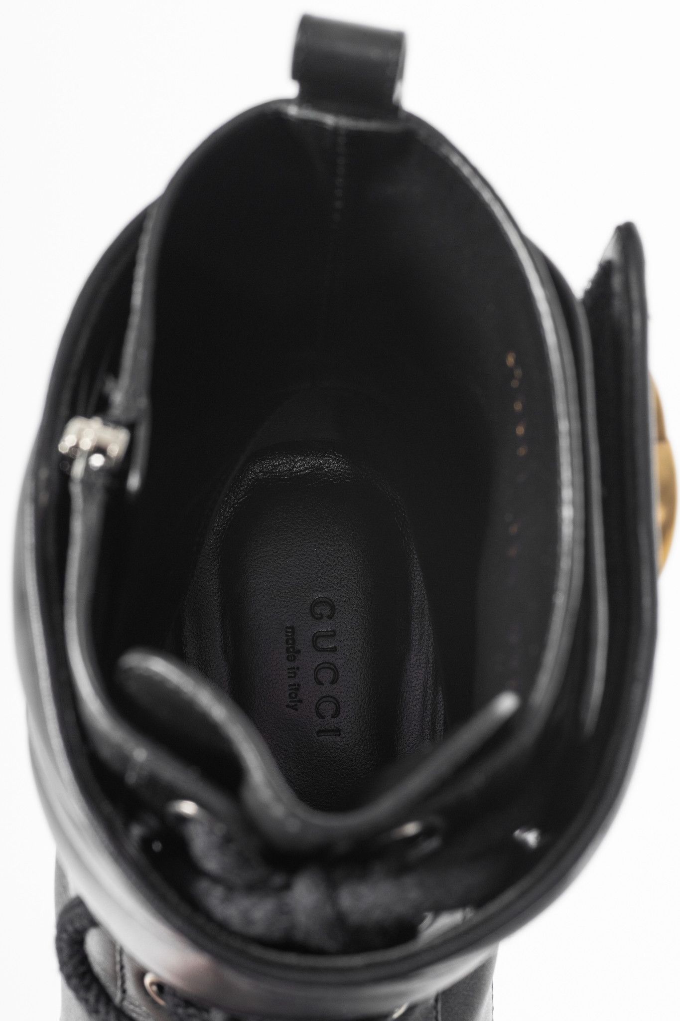 Gucci Gucci Black Leather Double G Combat Ankle Boots Size US 9 / IT 39 - 11 Thumbnail