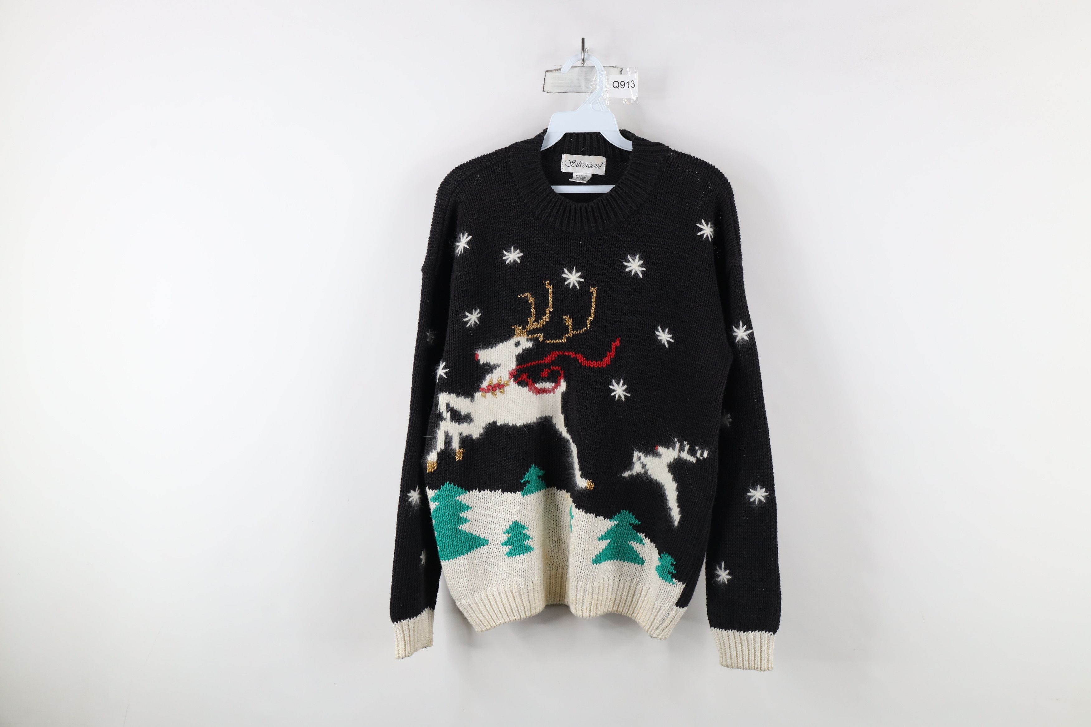 Vintage Vintage 90s Streetwear Christmas Reindeer Knit Sweater Size M / US 6-8 / IT 42-44 - 1 Thumbnail