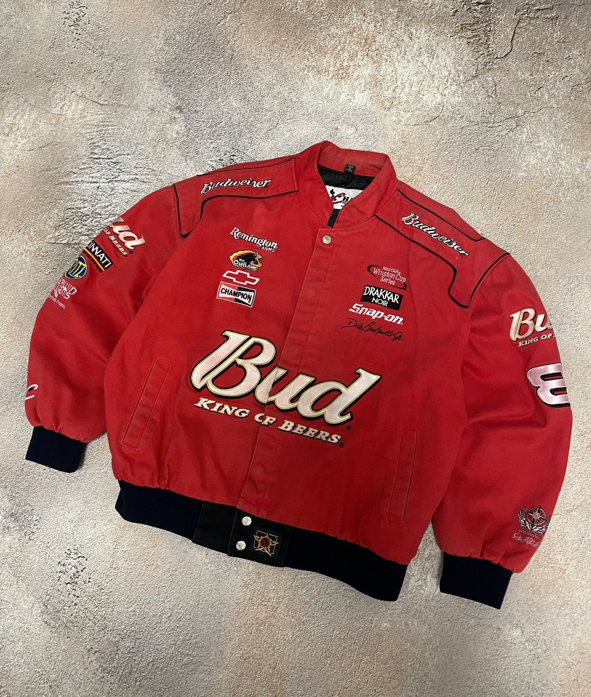 NASCAR Vintage Bud Kind of Beers Heavy Canvas Baggy Bomber Size US L / EU 52-54 / 3 - 2 Thumbnail