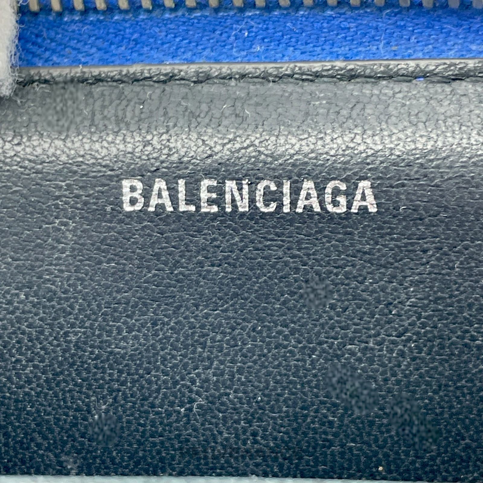 Balenciaga 🔴 Balenciaga Logo Zip Card Wallet - Blue Leather Size ONE SIZE - 8 Thumbnail