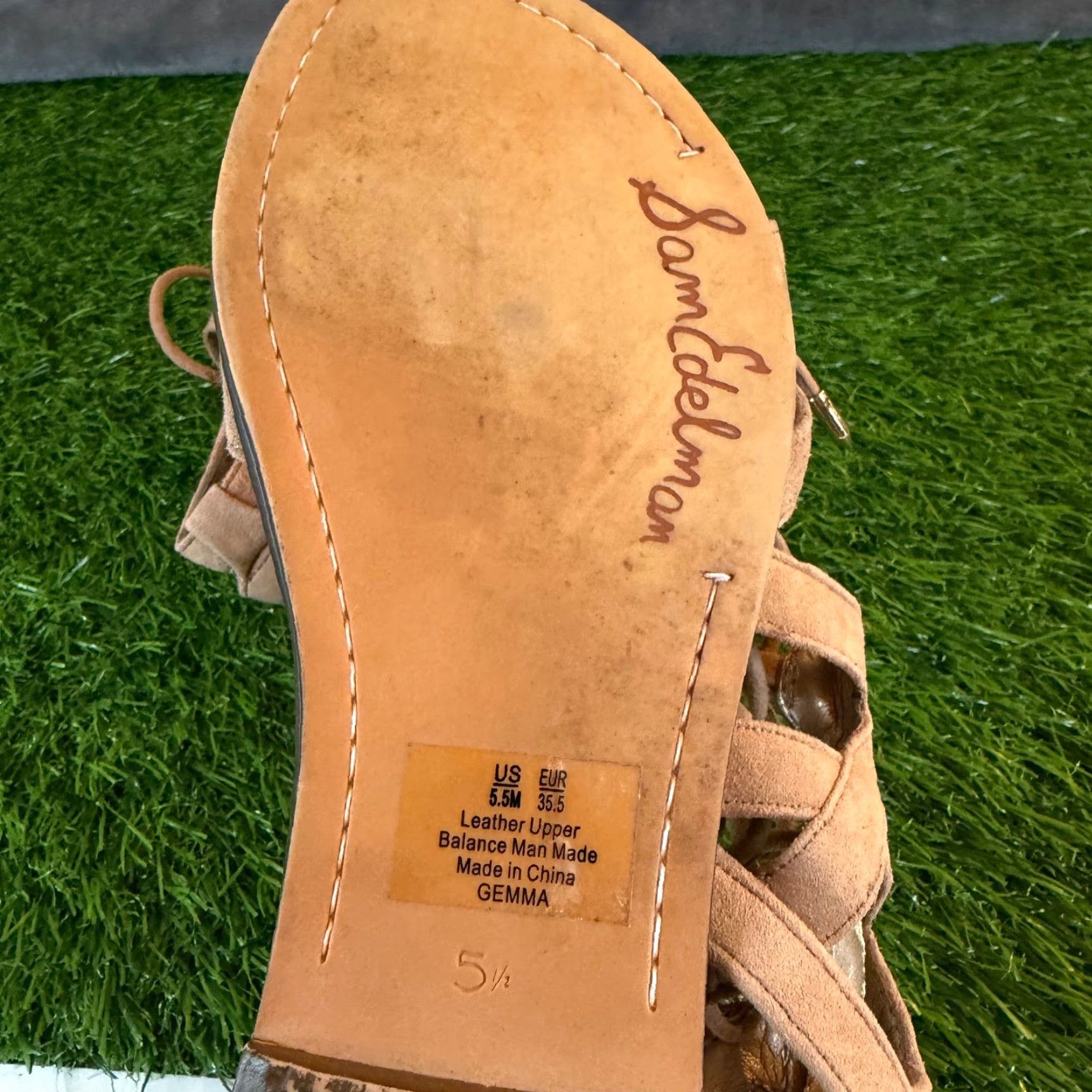 Sam Edelman Sam Edelman Gemma Gladiator Sandals Tan Suede Lace Up Flat Women Size 5.5 Size US 6 / IT 36 - 6 Thumbnail