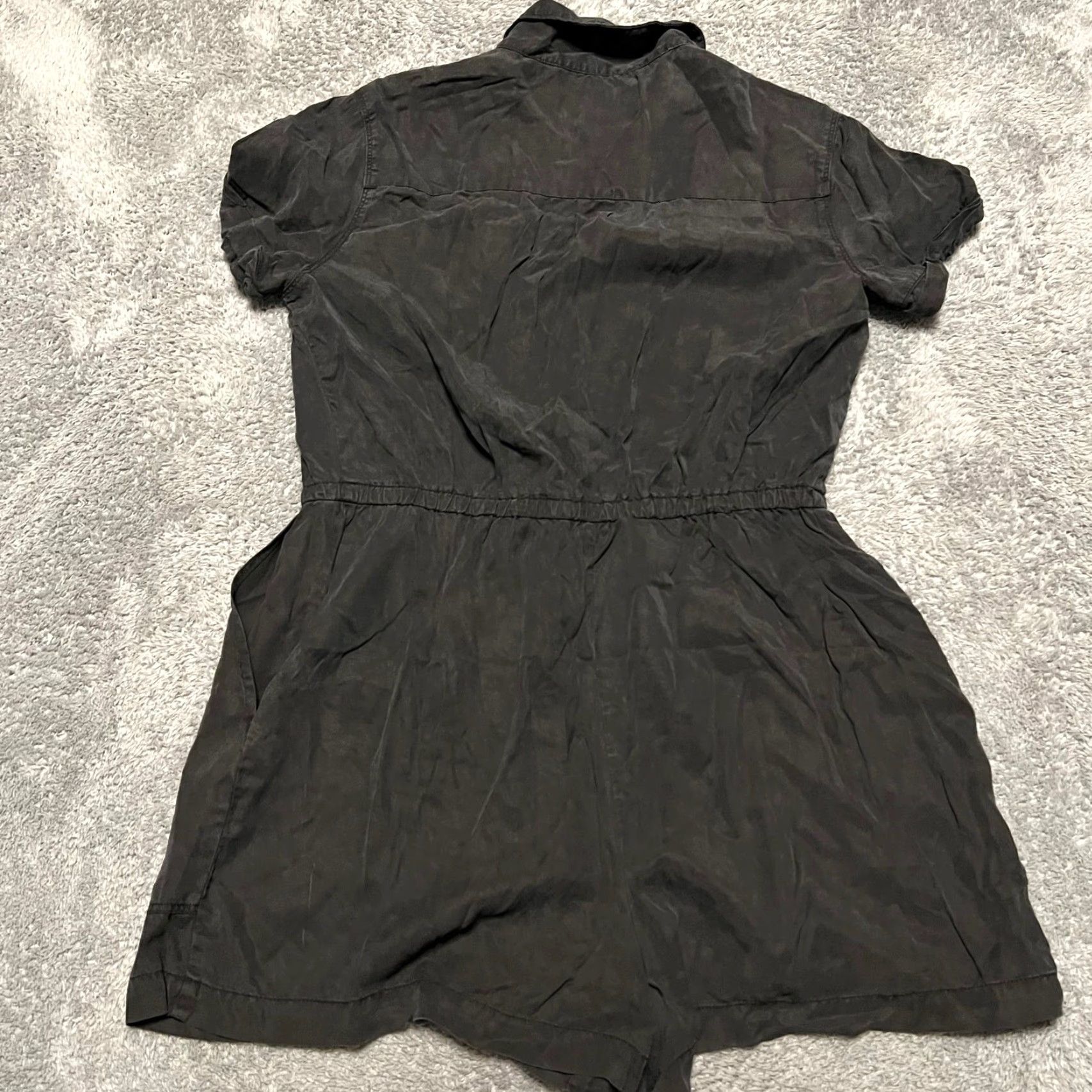 Abercrombie & Fitch Abercrombie & Fitch Romper Womens Large Short Sleeve Utility Romper Black Shorts Size 36" / US 14 / IT 50 - 3 Thumbnail