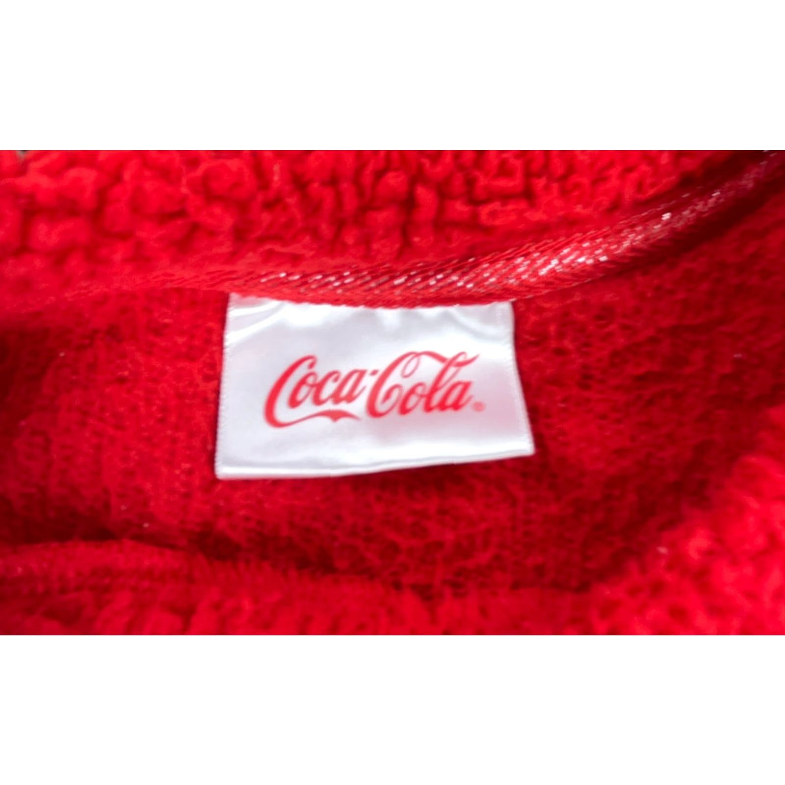 Vintage Coca-Cola Sweater Women Large Red Deep Pile Sherpa Fleece Crewneck Sweatshirt Size L / US 10 / IT 46 - 4 Thumbnail
