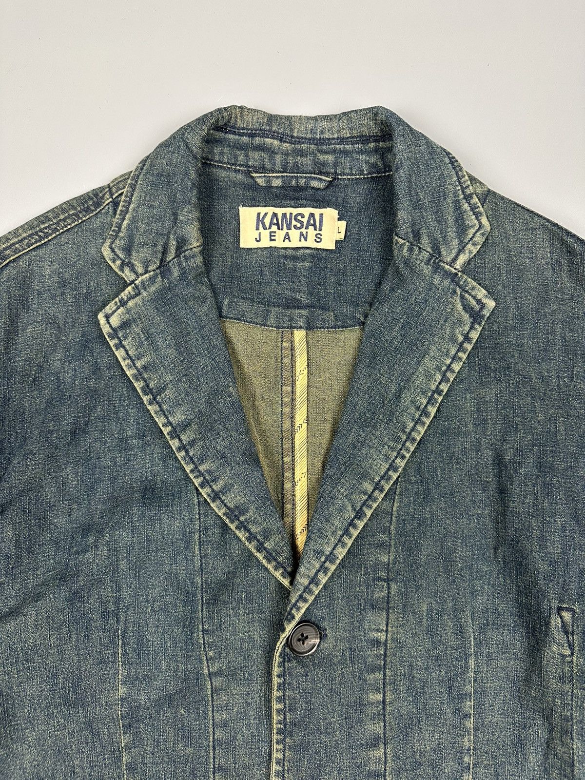 Japanese Brand × Kansai Yamamoto Vintage Kansai Jeans Denim Jacket Size US L / EU 52-54 / 3 - 5 Thumbnail