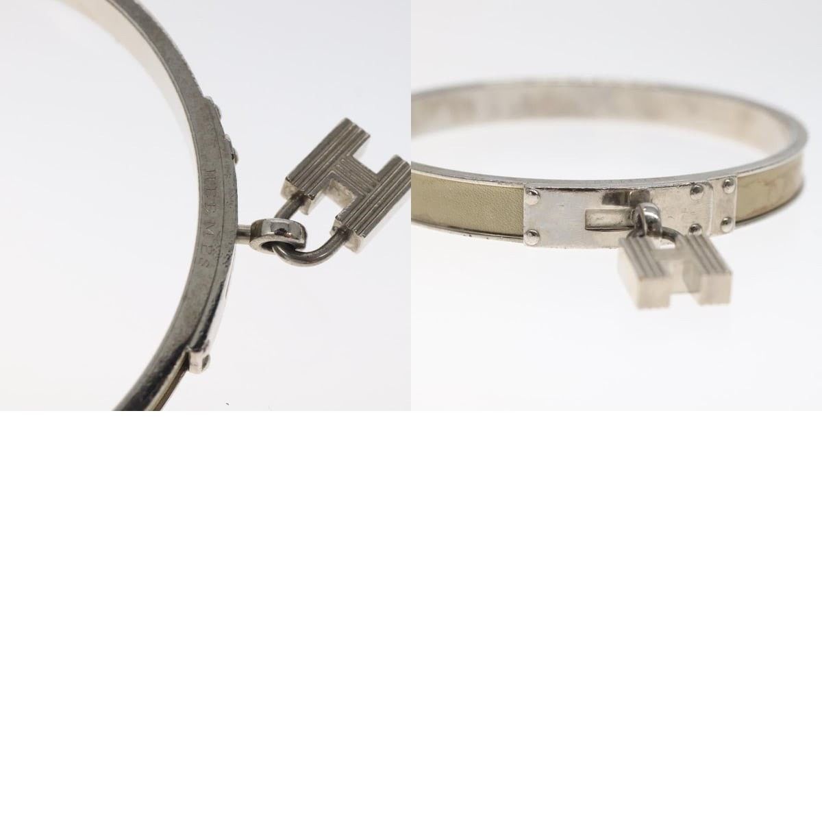 Hermes Hermes Beige Silver Cuff Bracelet Size ONE SIZE - 4 Thumbnail
