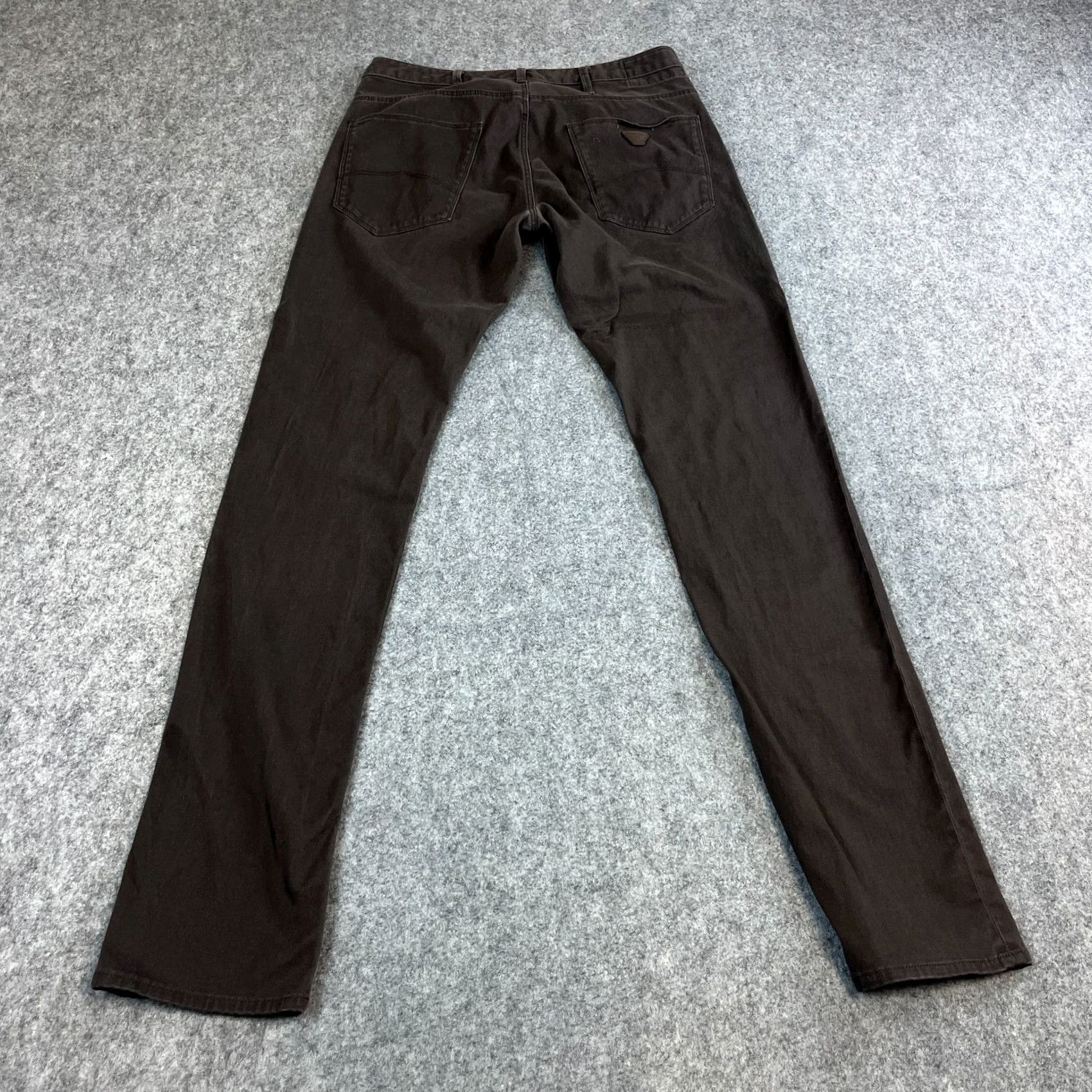 Armani ARMANI Chino Trousers Pants Slim Tapered Fit 30 Brown Cotton Elastane Flat Front 5-Pocket Mens Jeans J06 Vintage No Size US 30 / EU 46 - 2 Thumbnail