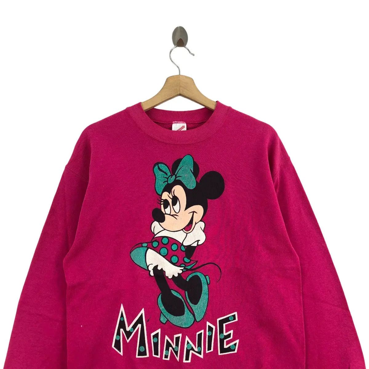Disney Vintage 90’ DISNEY MINNIE MOUSE Shy Cartoon Sweatshirt Size L / US 10 / IT 46 - 5 Thumbnail