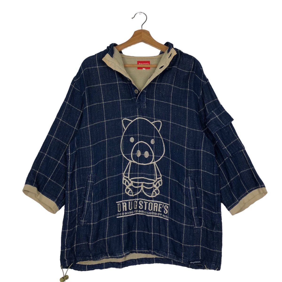 Hysteric Glamour 🔥Oversized Jacket Drug Store’s Big Logo Pig Tartan Design Size US L / EU 52-54 / 3 - 14 Thumbnail