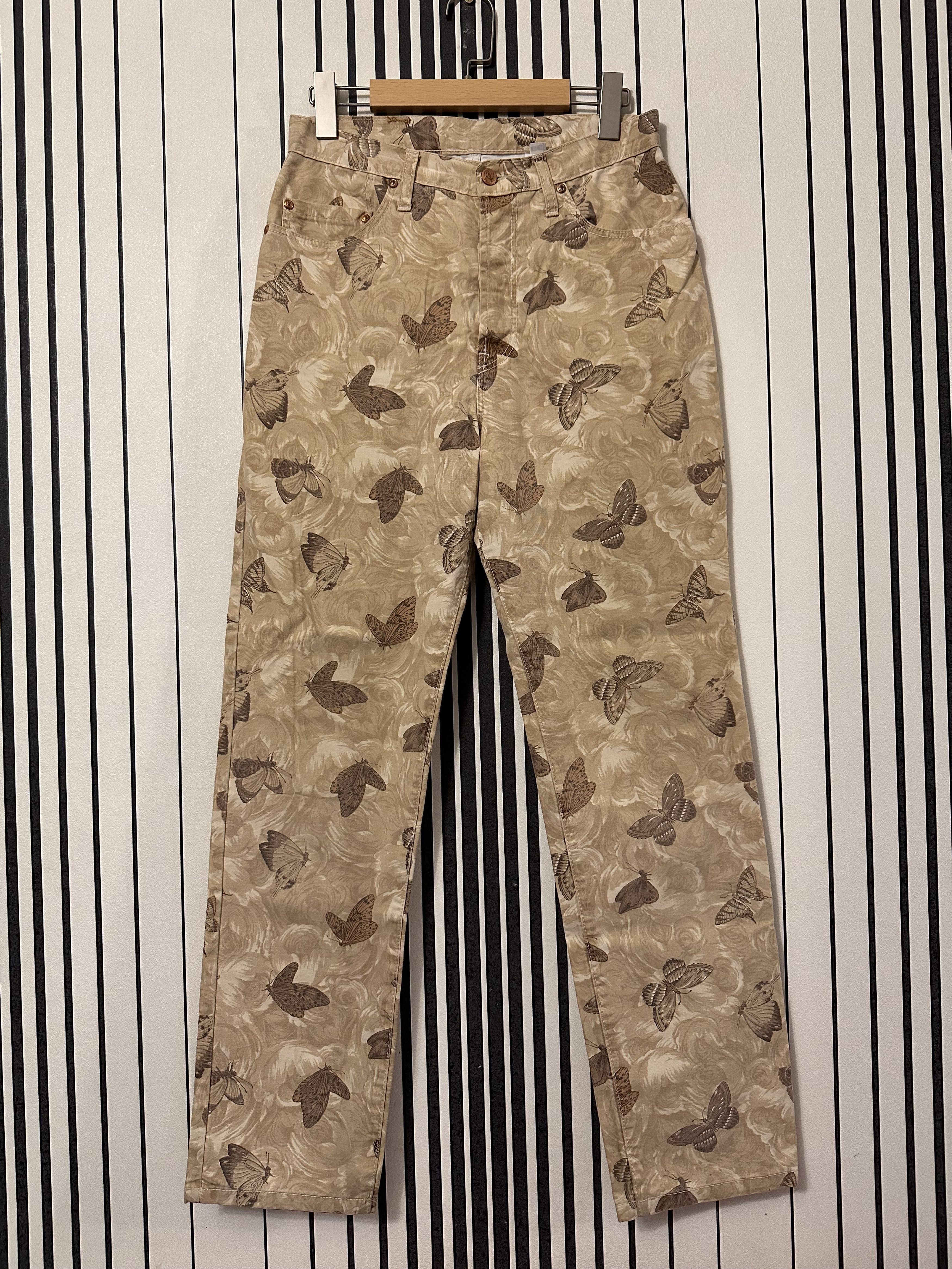 Japanese Brand × Kenzo × Vintage 90’s Kenzo x Miyuki “Butterflies Freedom” Art Y2k Denim Pant Size US 31 - 1 Thumbnail