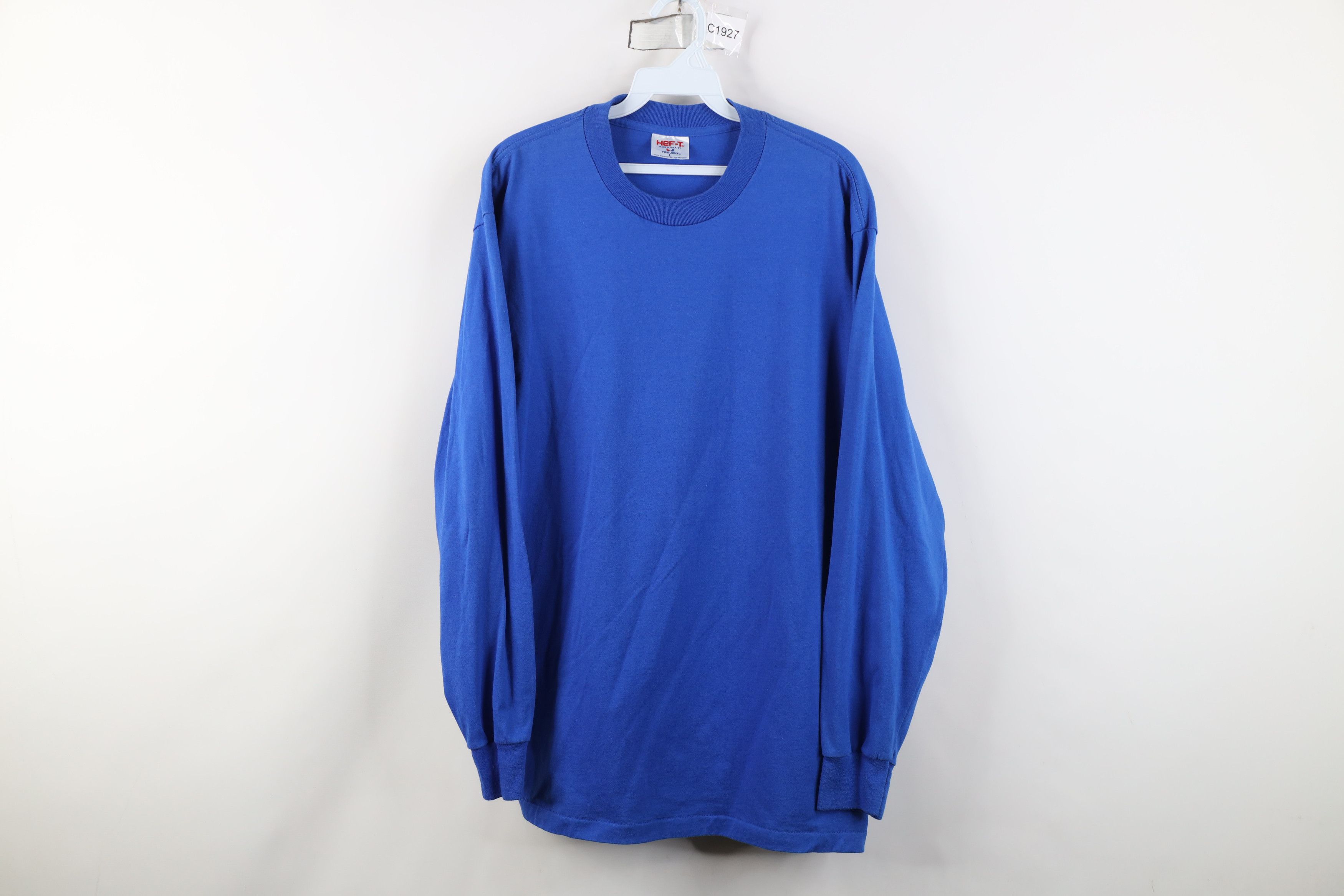 Vintage Vintage 90s Streetwear Long Sleeve T-Shirt Royal Blue USA Size US L / EU 52-54 / 3 - 1 Thumbnail