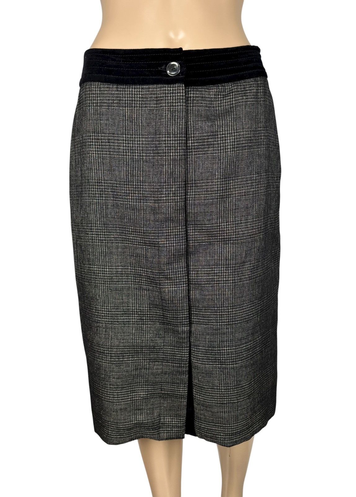 Max Mara Max Mara Wool Glencheck Long Skirt Button Up UK14 US12 Size 32" / US 10 / IT 46 - 1 Thumbnail