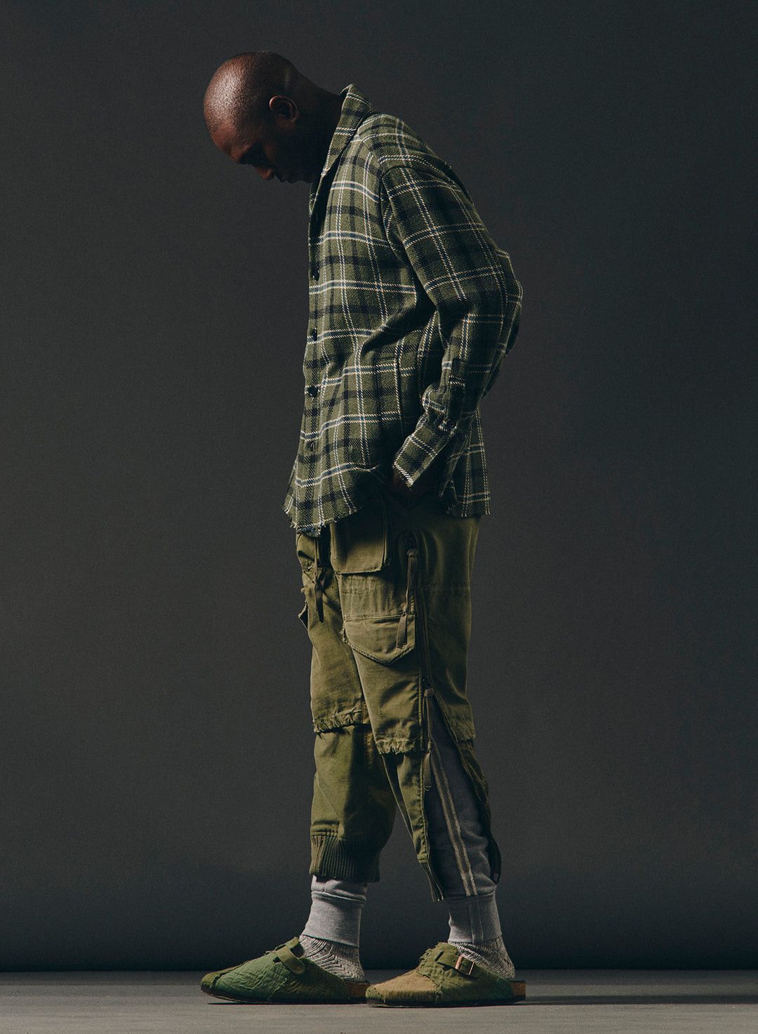 Greg Lauren $875 Greg Lauren Army Plaid Shawl Collar Boxy Jacket Size US L / EU 52-54 / 3 - 4 Thumbnail