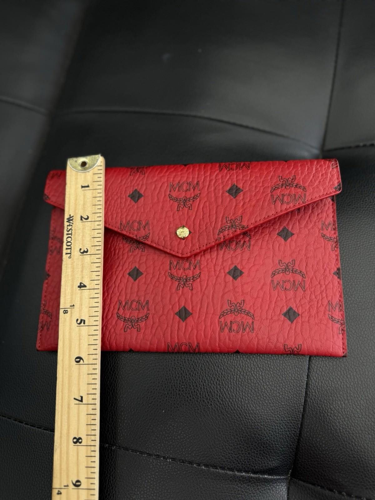 MCM MCM GHW Pouch Clutch Coated Canvas Red 100% Authentic Women Size ONE SIZE - 8 Thumbnail