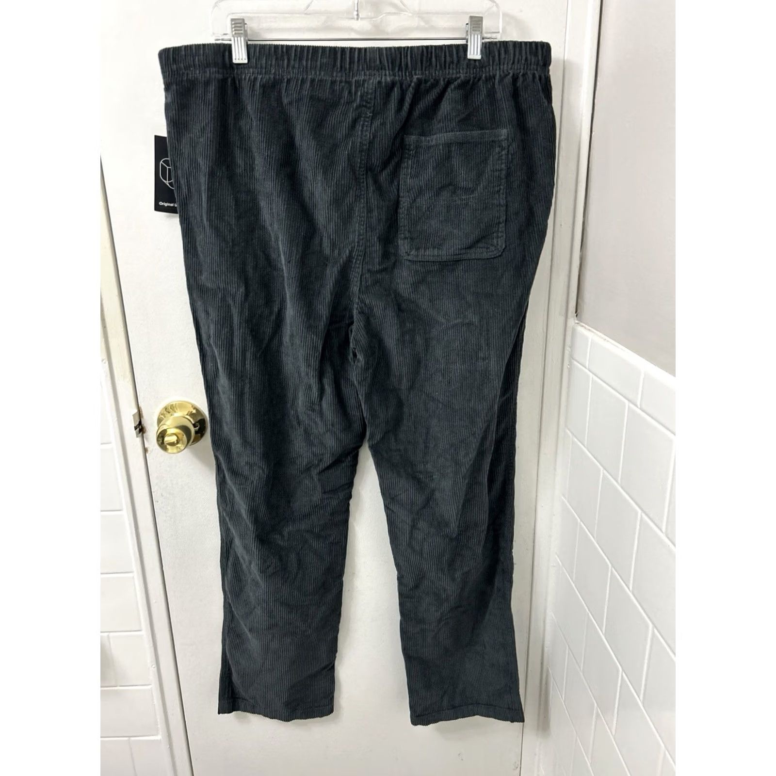 Vintage VINTAGE? Original Use Corduroy Pants Mens Large Gray Elastic Waist Drawstring NWT Size US 33 - 7 Thumbnail