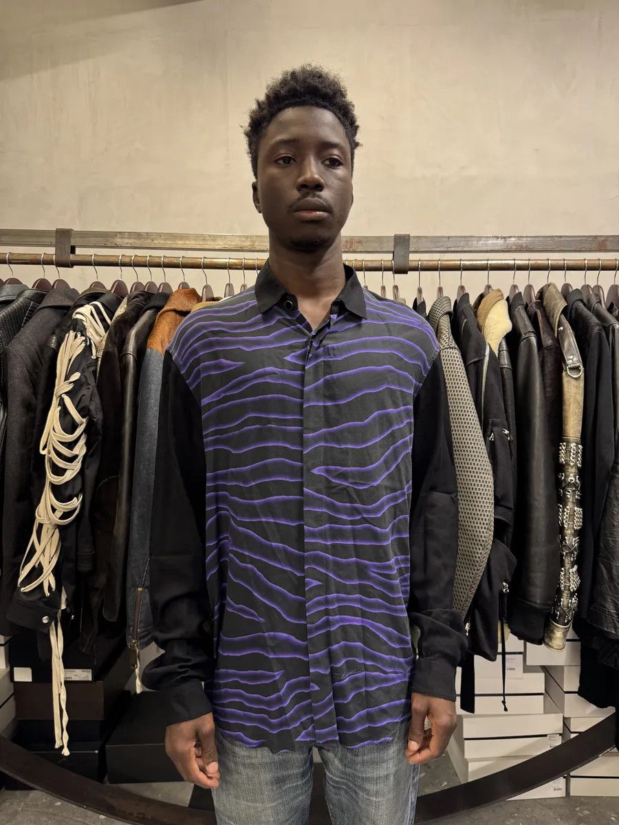 Just Cavalli AW2019 Cavalli Black & Purple Hallucination Psycho Shirt Size US M / EU 48-50 / 2 - 2 Thumbnail