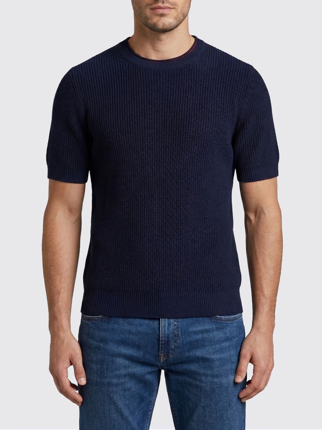 Brunello Cucinelli Brunello Cucinelli Sweater Men Navy Size US L / EU 52-54 / 3 - 1 Thumbnail