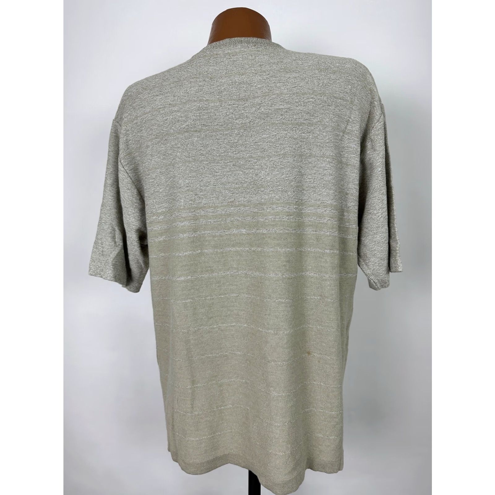 Vintage VINTAGE Fieldmaster Knit T-Shirt Men L Beige Striped Lightweight 90s Casual Minimal Crew Neck Short Sleeve Pattern Cotton Acrylic Size US L / EU 52-54 / 3 - 7 Thumbnail