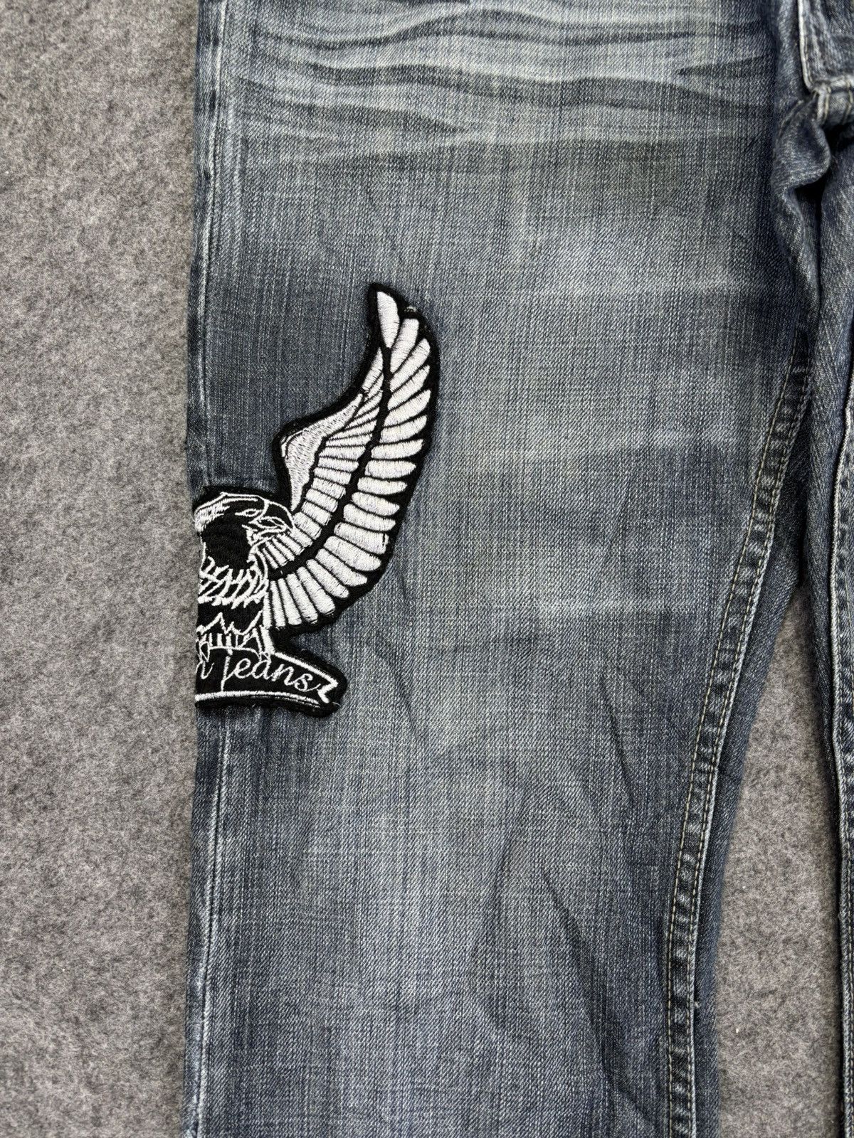 Japanese Brand 💥Flare💥Insane Oririn Crazy Fades Denim F858 Size US 33 - 5 Thumbnail