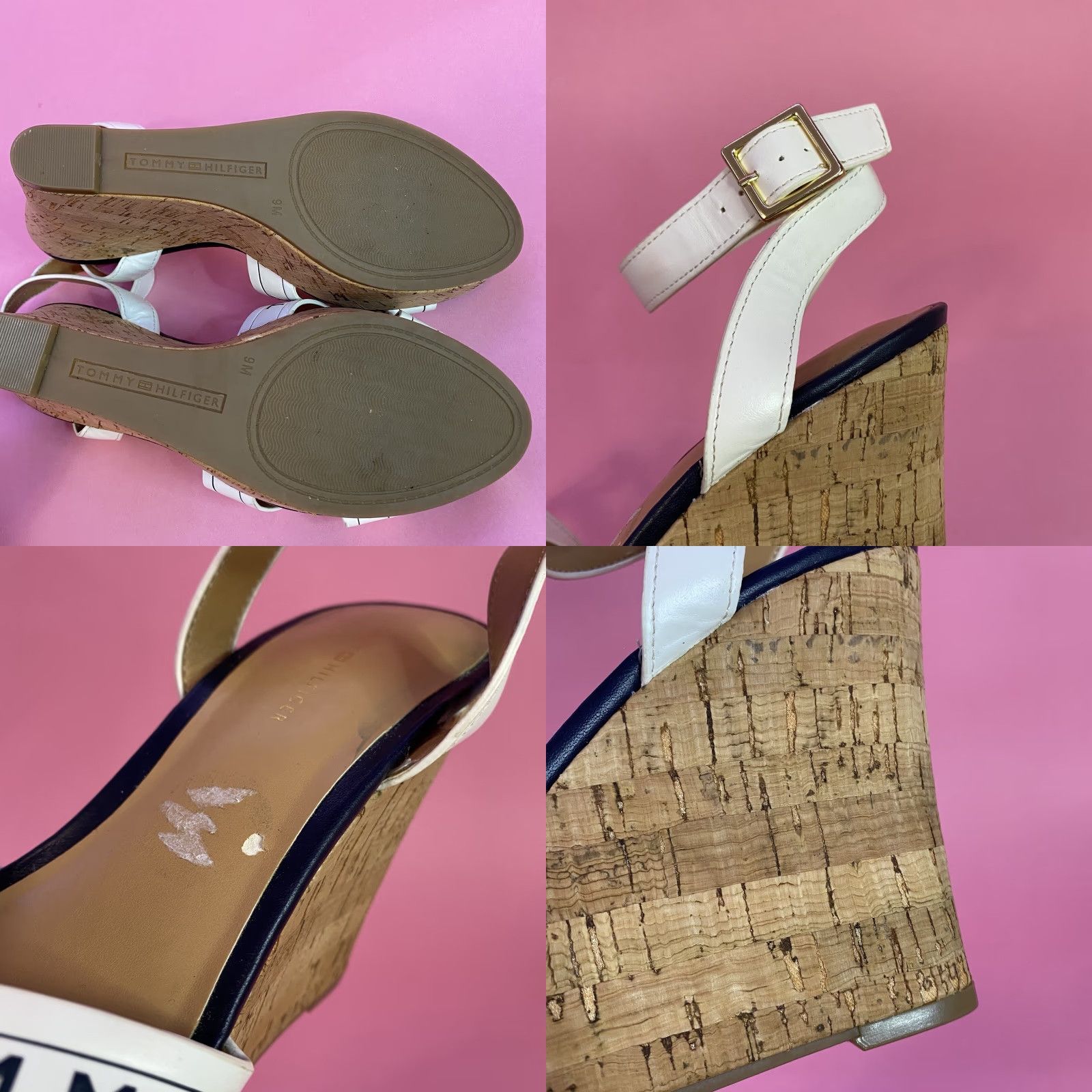 Tommy Hilfiger Tommy Hilfiger Women's Sandal Strappy Wedge Spell Out 4.5” TWKRESHA-C Size 9 M Size US 7 / IT 37 - 8 Thumbnail