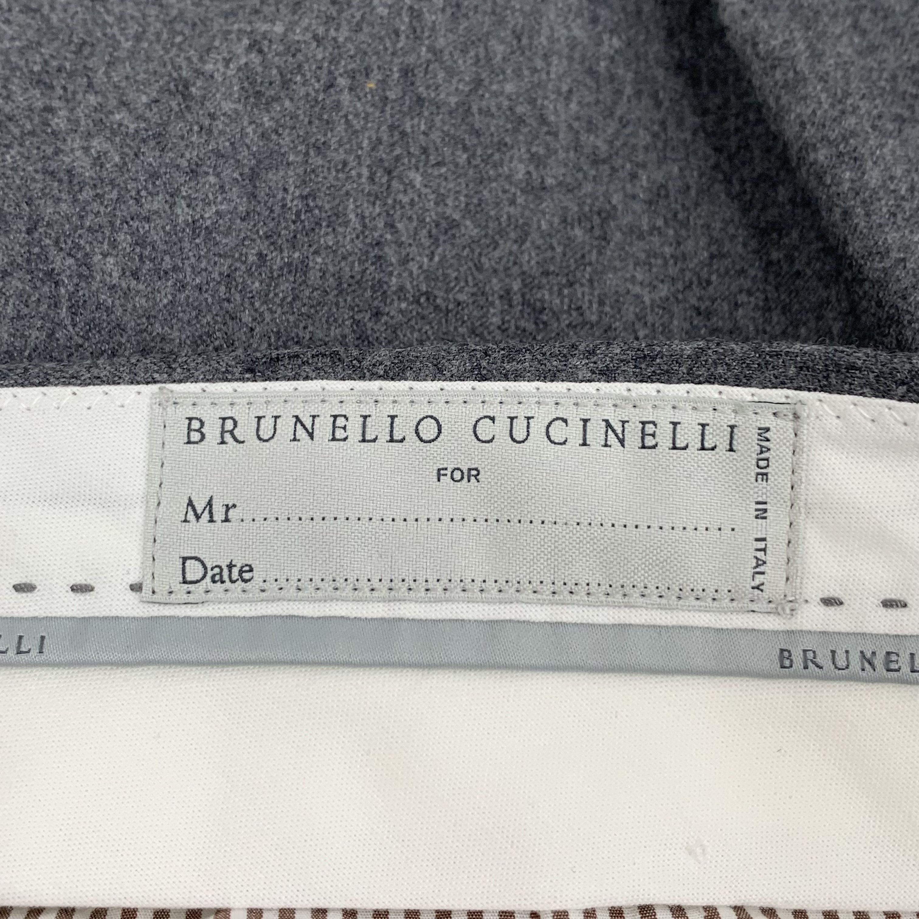 Brunello Cucinelli Brunello Cucinelli Wool Trousers Dark Grey (46) Size 46S - 6 Thumbnail
