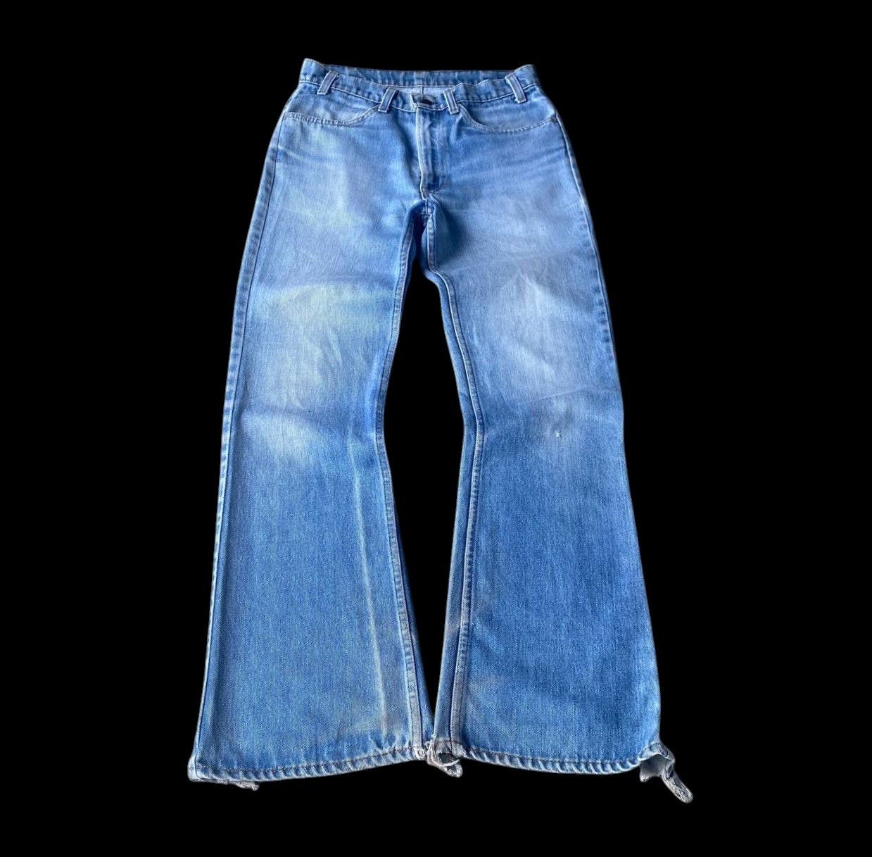 Levi's Vintage Clothing RARE 1970S LEVIS 646 ORANGE TAG FLARED BLUE WASH FRAYED HEM Size US 30 / EU 46 - 1 Thumbnail
