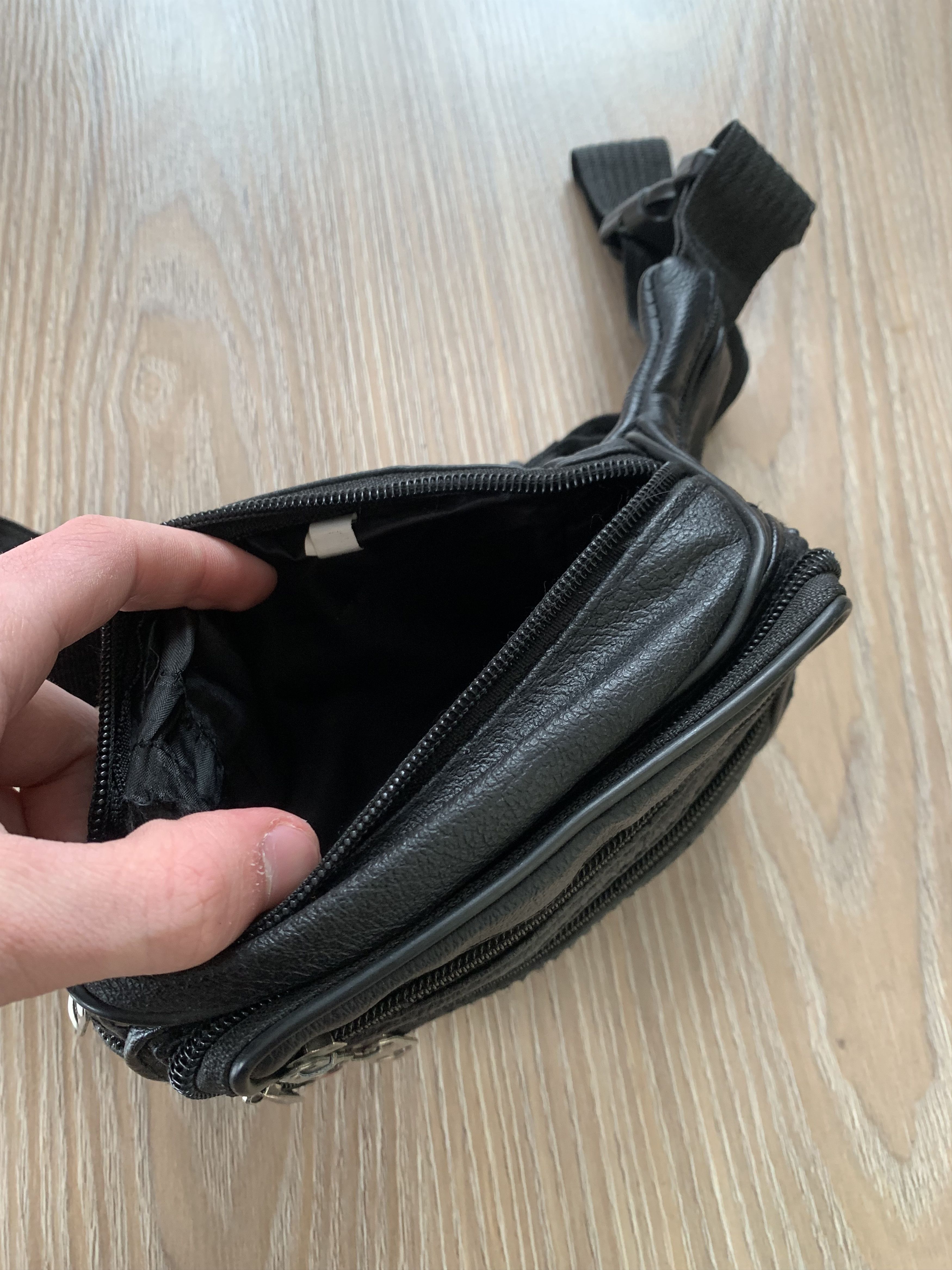 Handmade Black Leather Waist Bag Size ONE SIZE - 5 Thumbnail