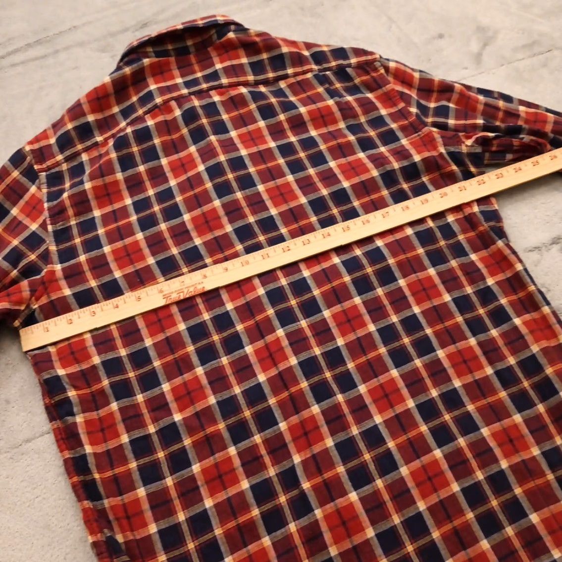 Banana Republic Banana Republic Shirt Mens Large Orange Plaid Long Sleeve Button-Up Lined Cotton Natl? Size US L / EU 52-54 / 3 - 7 Thumbnail