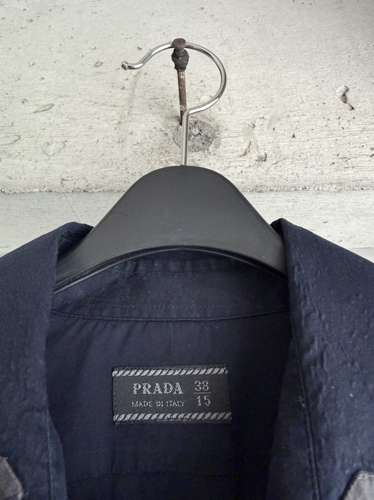 Prada 2000s PRADA Archive Oversized Dark Navy Shirt Size US S / EU 44-46 / 1 - 9 Thumbnail