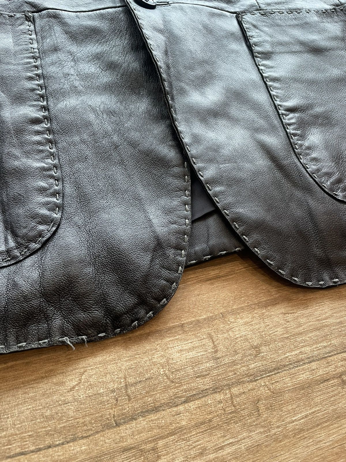 Japanese Brand × Le Grande Bleu (L.G.B.) × Tornado Mart Tornado Mart Leather Stitched Blazer Size US M / EU 48-50 / 2 - 6 Thumbnail