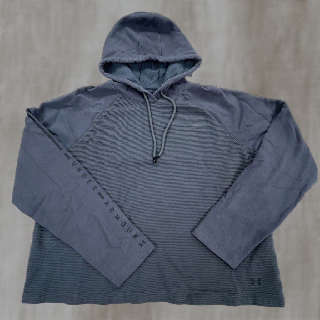 Under Armour Under Armour Hoodie Women XL Gray Sweatshirt Pullover Hooded All Seasons Breathable Pockets Logo Regular Size XL / US 12-14 / IT 48-50 - 1 Thumbnail