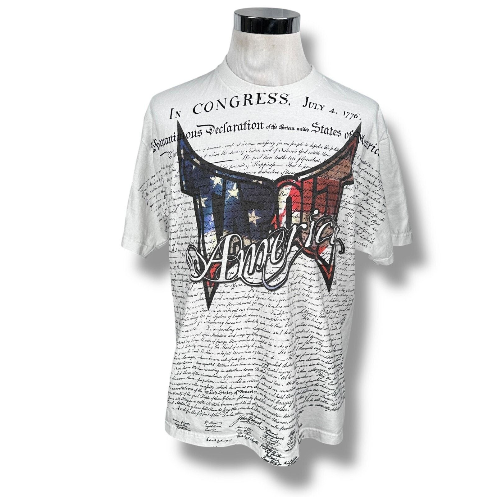 Tapout Vintage Tapout America Declaration T-Shirt Men’s XL White Size US XL / EU 56 / 4 - 1 Thumbnail