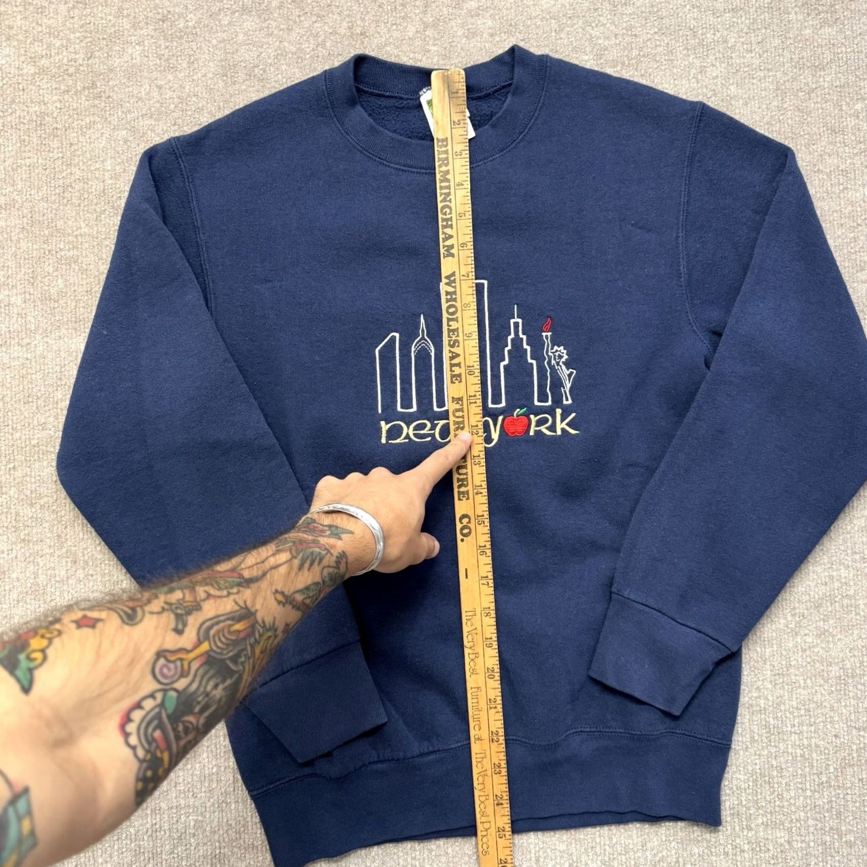 Vintage VINTAGE New York Sweatshirt Mens S 90s Statue Liberty Twin Towers Crewneck Blue Graphic Print Embroidered Cotton Blend Polyester Fleece Pullover 90s Size US S / EU 44-46 / 1 - 5 Thumbnail