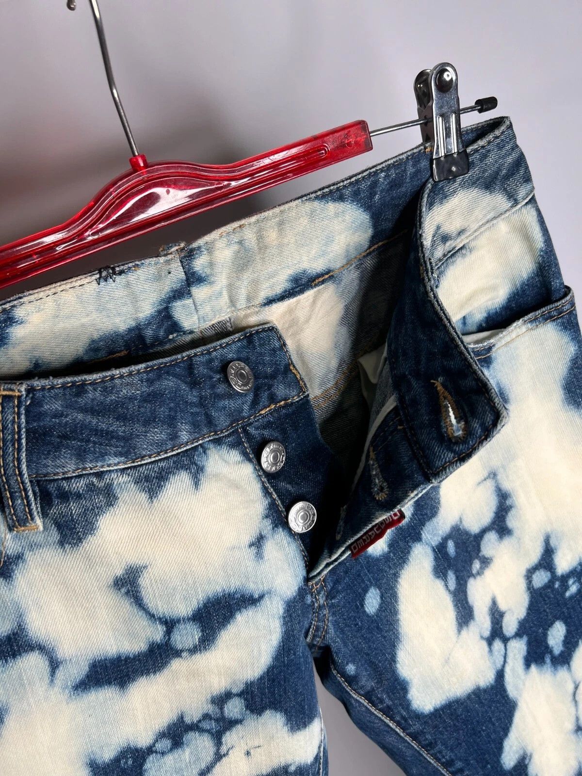 Dsquared2 DSQUARED2 Women's Jeans Blue Tie Dye Distressed Denim Pants Size 30" / US 8 / IT 44 - 11 Thumbnail