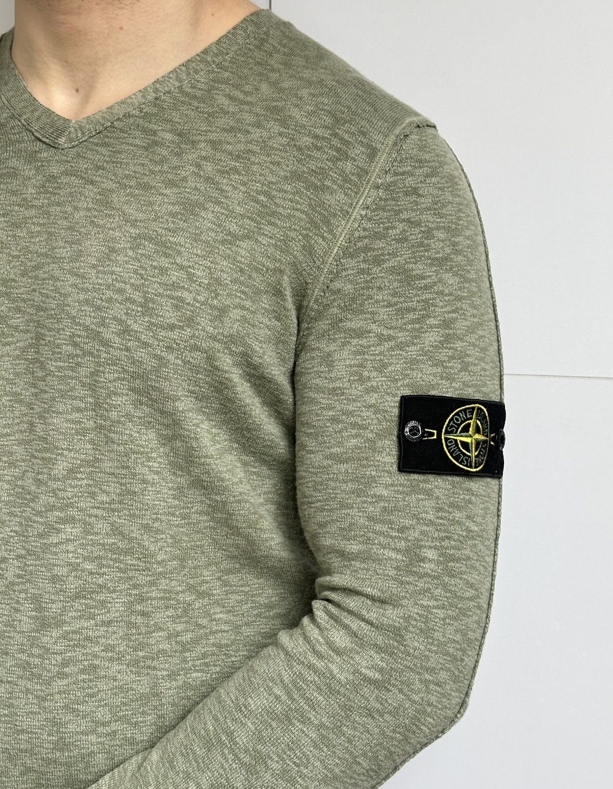 Stone Island Rare Vintage Stone Island 1989 Pullover Jumper Green V-NECK Size US L / EU 52-54 / 3 - 2 Thumbnail