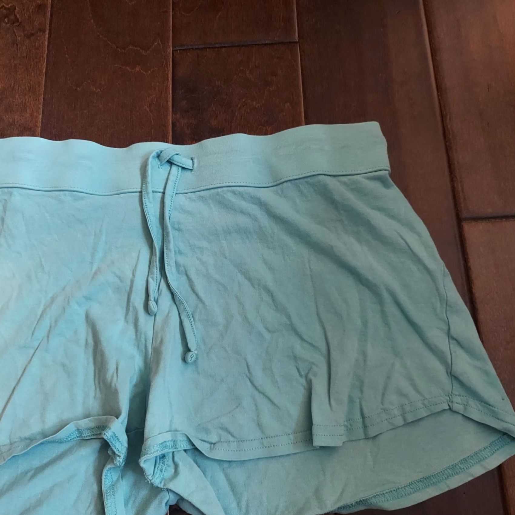 Vintage Kmart Women's Blue Drawstring Shorts - Size M - Cotton - Casual Travel - Solid Pattern - Regular - Women's Shorts - Blue - Drawstring - B616 Size 32" / US 10 / IT 46 - 6 Thumbnail
