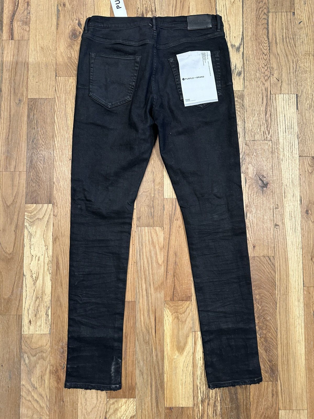 Purple Brand Purple Brand Plain Black Waxed Denim Jeans Size 33 Size US 33 - 2 Thumbnail