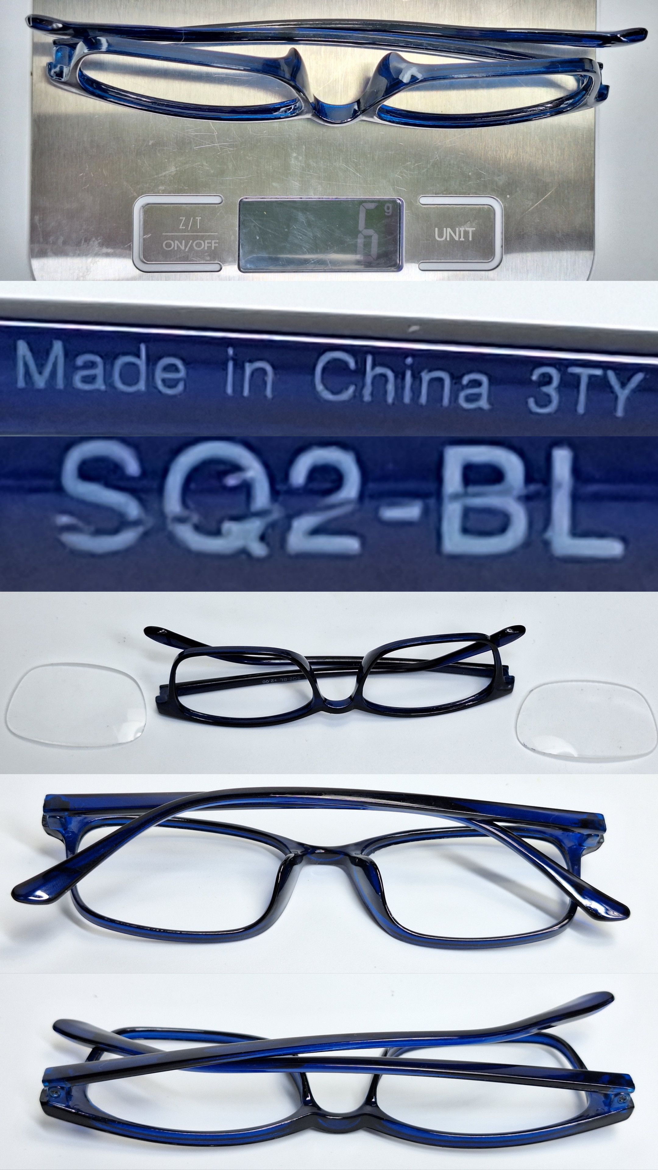 Uniqlo Uniqlo Square UltraLight Frame 361-423505 8g Black Clear Y2K Size ONE SIZE - 7 Thumbnail