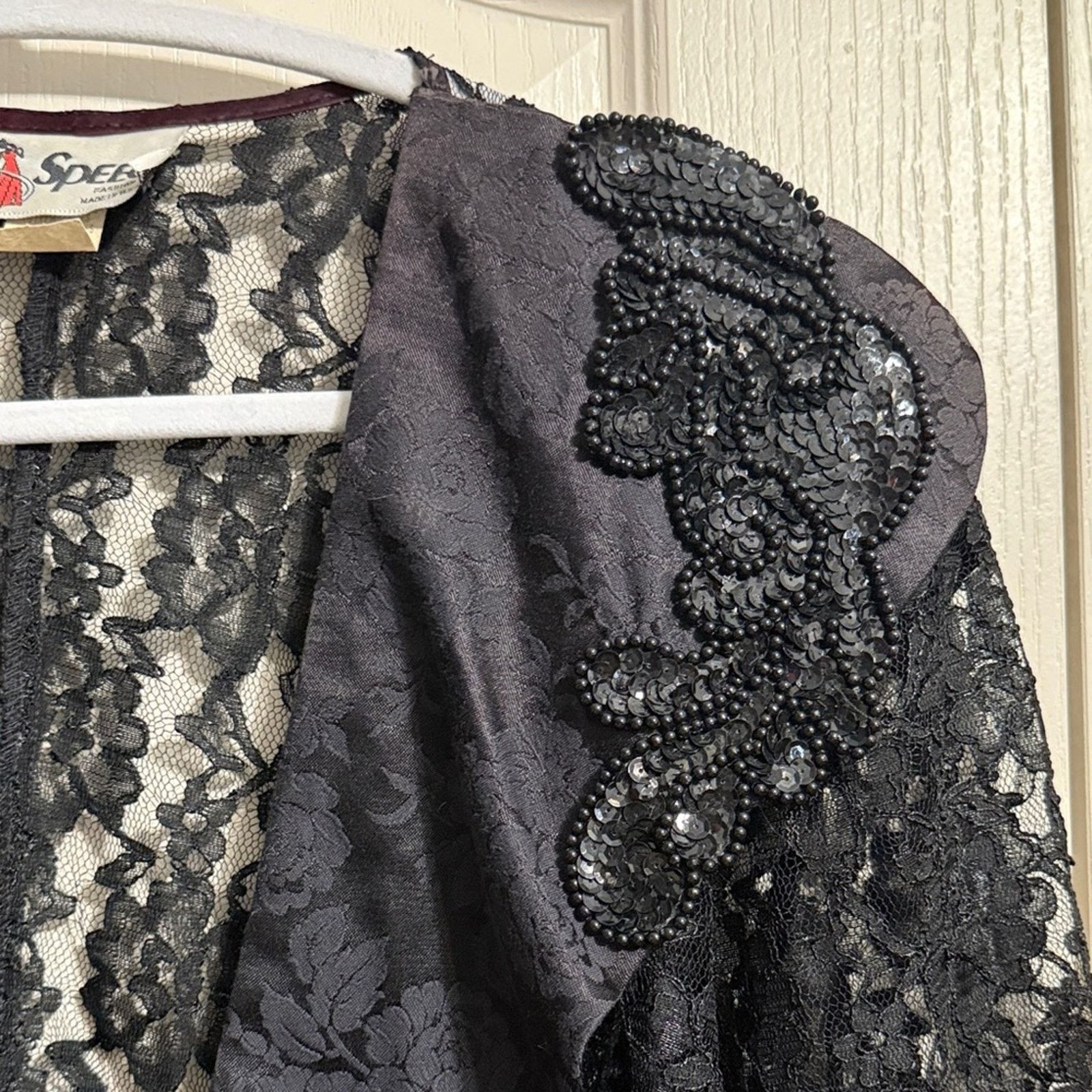 Vintage Vintage 80s Speed Sheer Scalloped Lace Duster Jacket Size XL / US 12-14 / IT 48-50 - 5 Thumbnail