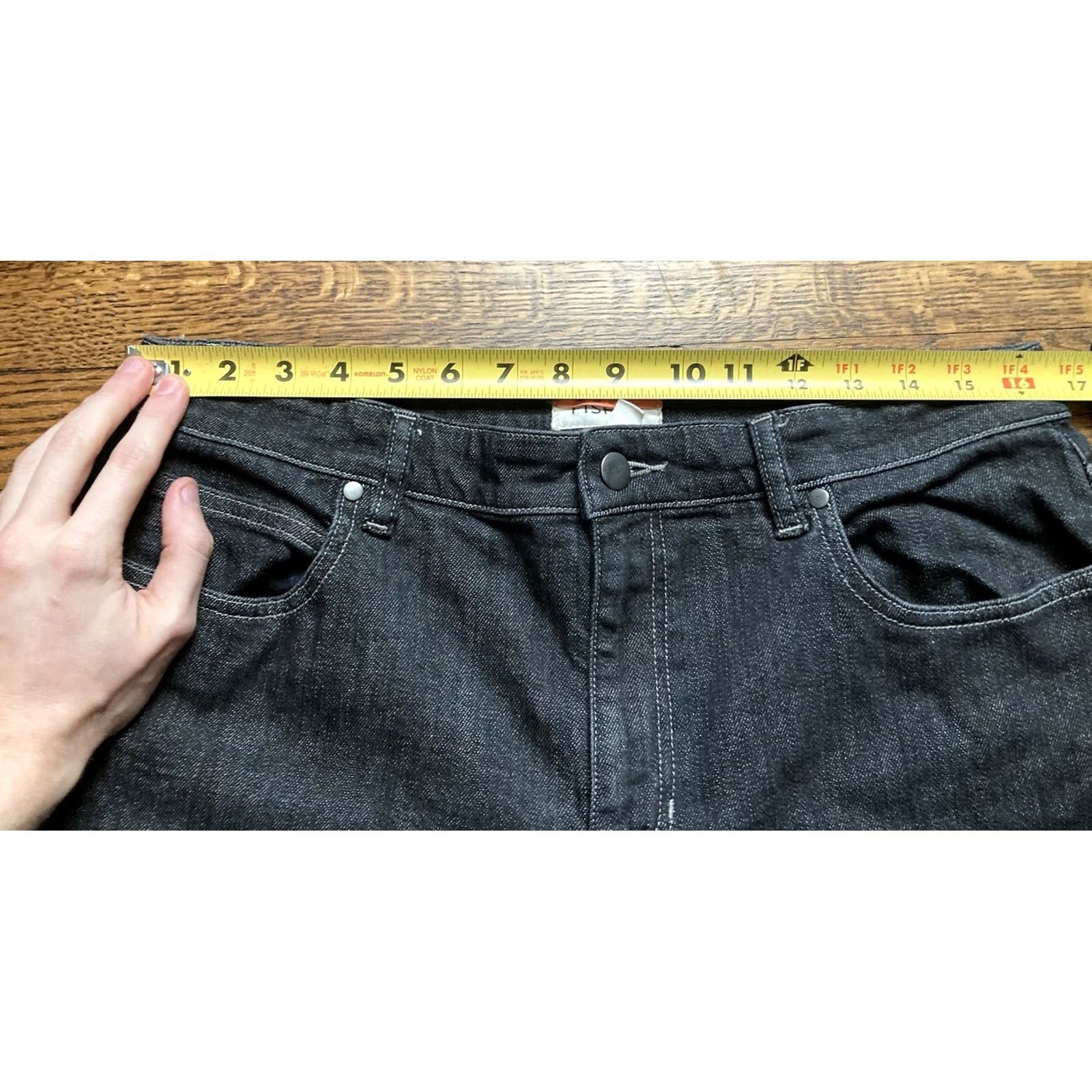 Eileen Fisher Eileen Fisher Jeans Womens Medium Black Denim Stretch Relaxed Straight Regular Pockets Solid Dark Vintage No Size 32" / US 10 / IT 46 - 6 Thumbnail