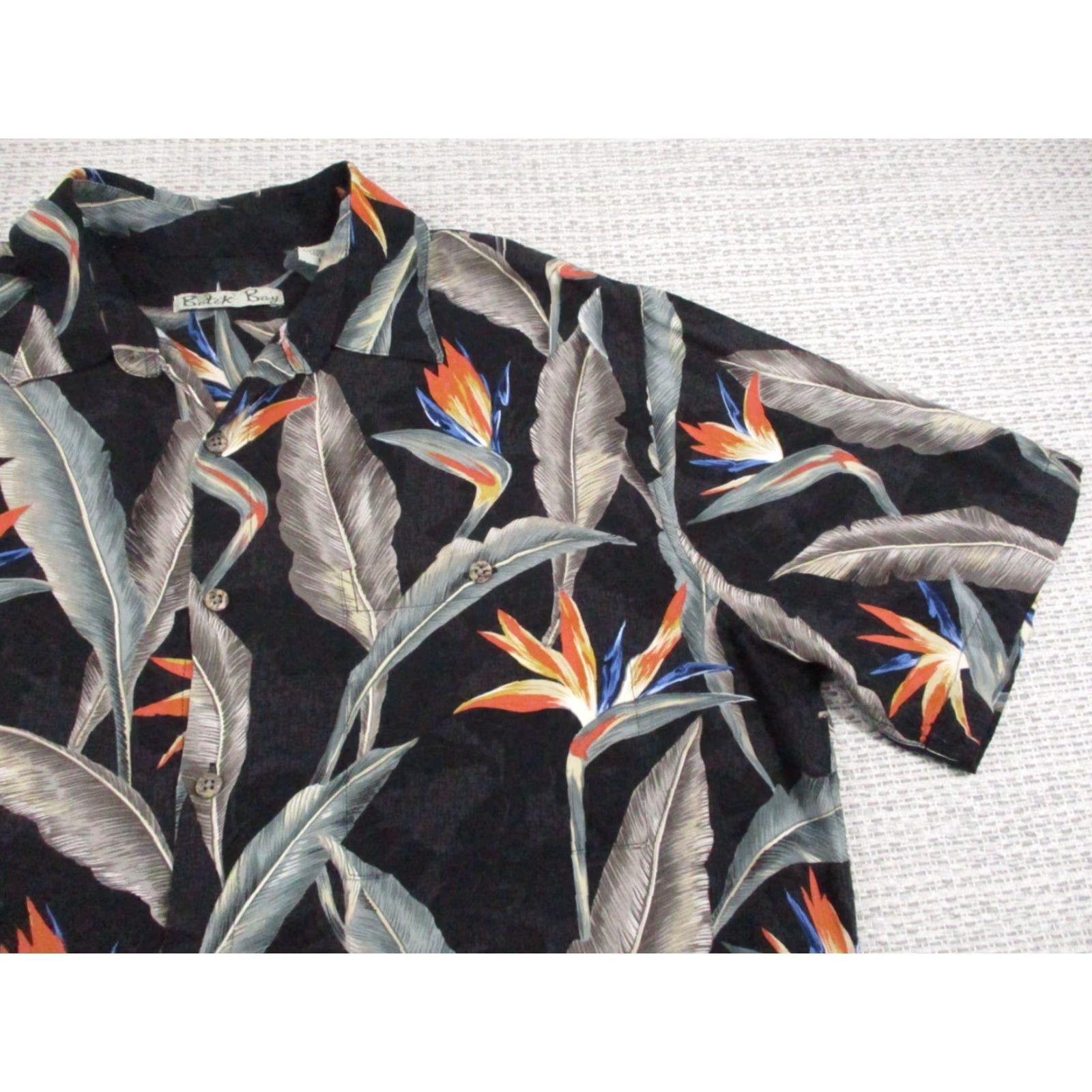 ALOHAS Batik Bay Shirt Mens Large Rayon Hawaiian Tropical Leaf Button Up Aloha Beach Florida Retro Tropical Shirt Mens Large Size US L / EU 52-54 / 3 - 2 Thumbnail