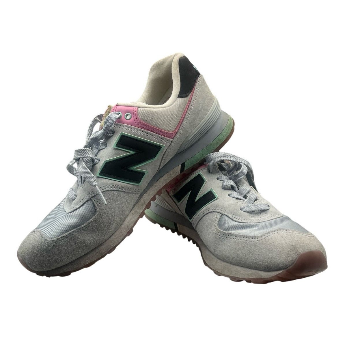 New Balance New Balance 574 White Silver Pink Green Sneakers Women's 8 Size US 11 / EU 44 - 1 Thumbnail
